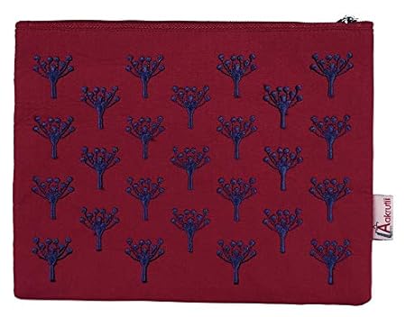 Aakrutii Eco Friendly Cotton Zipper Pouch for Womens Wallets Girls Wallets Card Cases & Money Organizers(Red)