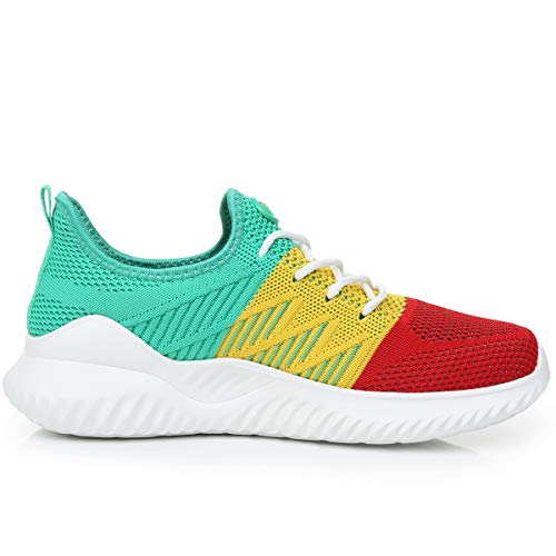 Womens Memory Foam Walking Shoes Lightweight Fashion Sports Gym Jogging Slip on Tennis Running Sneakers Multicolor 7.5 B(M) US