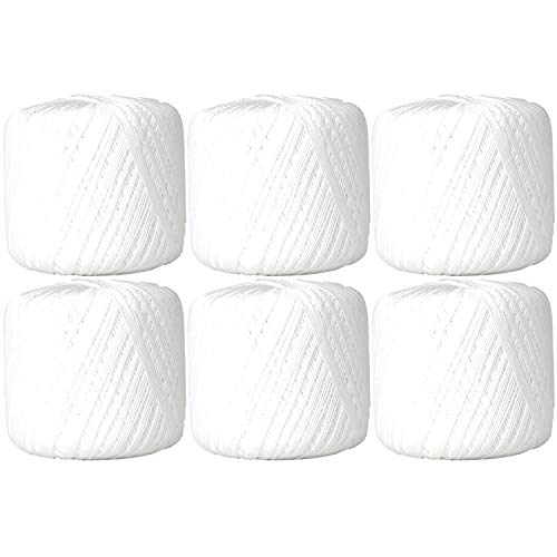 Image of ThreadArt 100% Cotton Crochet Thread Size 10, 6 Ball Pack, White 1 | Soft pure cotton crochet thread for lace, doilies, amigurumi and crafts. Smooth finish with crisp stitch definition.
