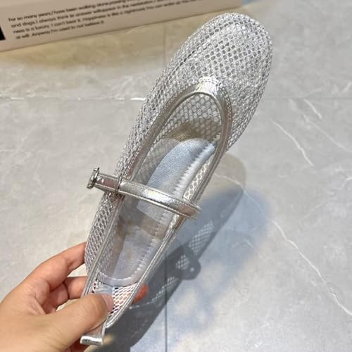 INEELUYI Women's Ballets Flats Summer Vintage Dressy Ankle Buckle Dressy Mary Janes Flat Shoes4