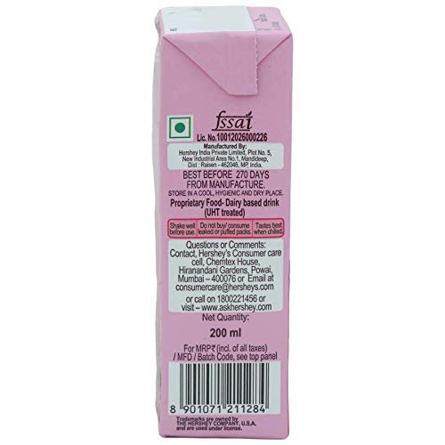 Image of Hershey's Milk Shake Strawberry ,200ml (Pack of 3)