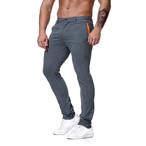 FriendGG-pantaloni Casual da Uomo di Colore Solido...