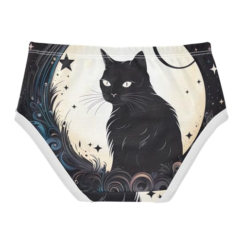 Cute Black Cat Kids Underwear, Toddler Briefs, Girls' Cotton Brief Underwear, 2–8 Years2