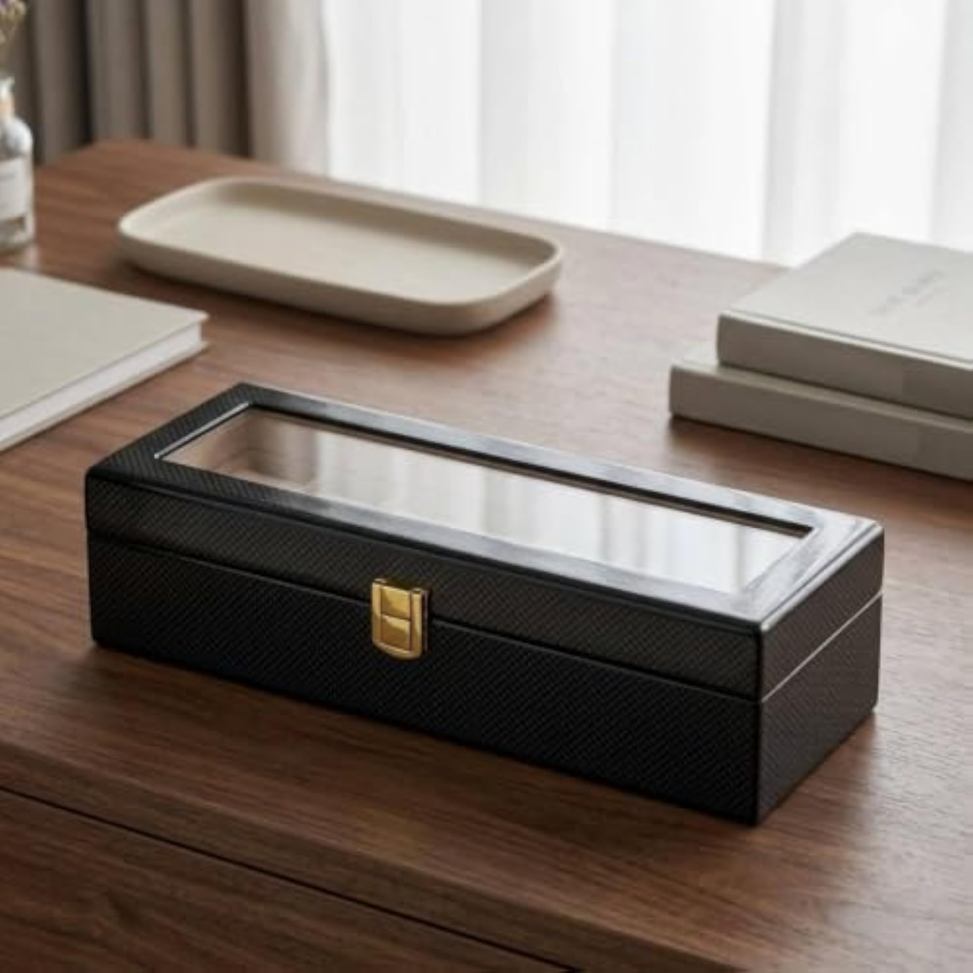 Clear Top Window Watch Display Box with 10 Slots