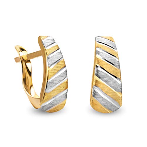Pendientes de aro de oro 585 bicolor de 14 quilates Cover