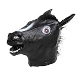 Generisch 2026 Cabeza de caballo realista de látex con forma de cara completa para fiestas (A, talla única)