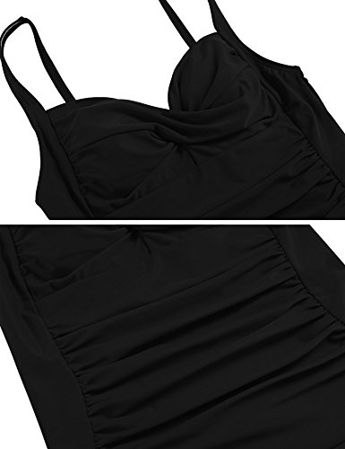 Luxilooks Maiô feminino monoquíni com controle de barriga, roupa de banho sexy com gola V P-2GG, Pre