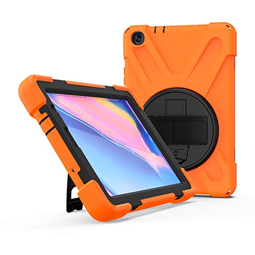 Coque Samsung Galaxy Tab S5e 10.5 JZ en silicone durable avec support rotatif orange