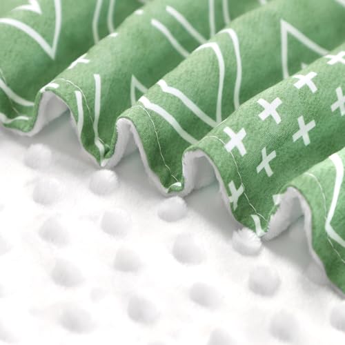 Image of TANOFAR Baby Carseat Canopy, Peekaboo Opening Car Seat Canopy for Babies, Soft and Breathable Infant Carrier Canopy, Multi-use Baby Carrier, Stroller, Nursing Cover, Minky Blanket, Green
