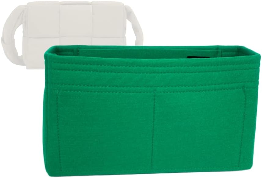 Zumoni プレミアム ボテガ ヴェネタ スモール パッド入り テック カセット – プレミアム フェルト 財布 ハンドバッグ (ハンドメイド / 25 色展開) [Purse Organizer, Liner, Insert, Shaper] (クォーツピンク)