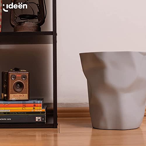 Caneca de basura plástica pequeña, diseño geométrico, 3.9 litros, gris miniatura 3