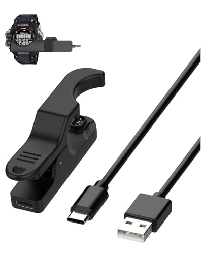 For G-SHOCK GPR-H1000 腕時計 対応 充電ケーブル 充電器【KONXISA】腕時計 USBケーブル 高耐久 軽量 小さい 持ち運び便利(1本/ブラック)
