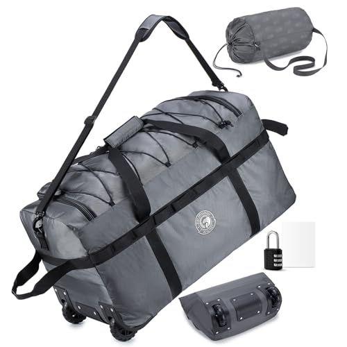 SUCIKORIO Plegable Bolsa de Viaje con Ruedas Impermeable 100L XXL Bolso de Mano Viaje con Candado de Combinación Grande Bolsos de Equipaje Fin de Semana Travel Bag para Cámping Deporte Mujer Hombre