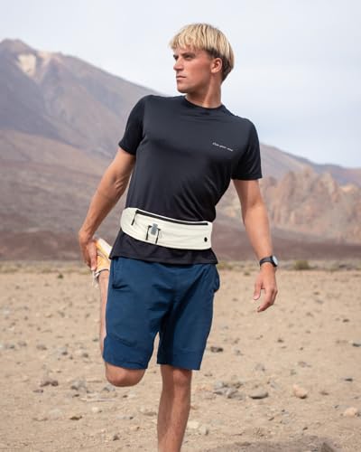 Image of WATERFLY Running Belt Fanny Pack: Runner Marathon Jogging Waist Pack Sport Workout Exercise Fitness Phone Holder Belt for Men Women Jogger Slim Waistband Black
