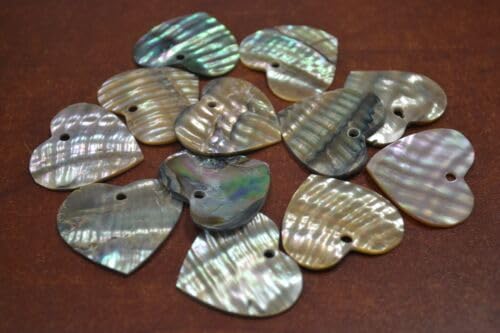 6 PCS Heart Abalone Shell Blank 35MM #T-2196 Fast Free Supply