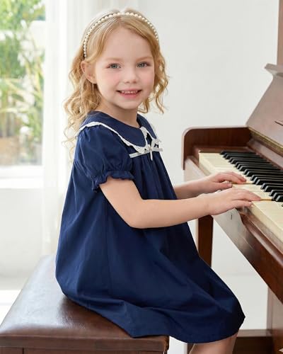 Image of Kucnuzki Baby Girl Clothes Cute Spring Summer Sun Dresses Toddler Casual Puff Sleeve Floral Dress Girls Summer Outfits