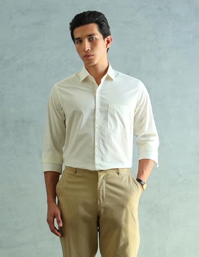 Image of Arrow Slim Fit Mens Formal Shirt - 100% Cotton, Breathable & Comfortable, Full Sleeves Shirts for Men