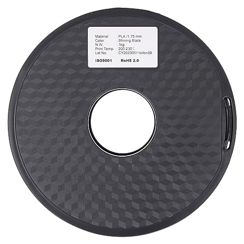 Filamento PLA negro brillante suave de 1,75 mm, consumible para impresora 3D, material PLA transparente perfectamente enrollado con ricos cambios de color, alta resistencia sin