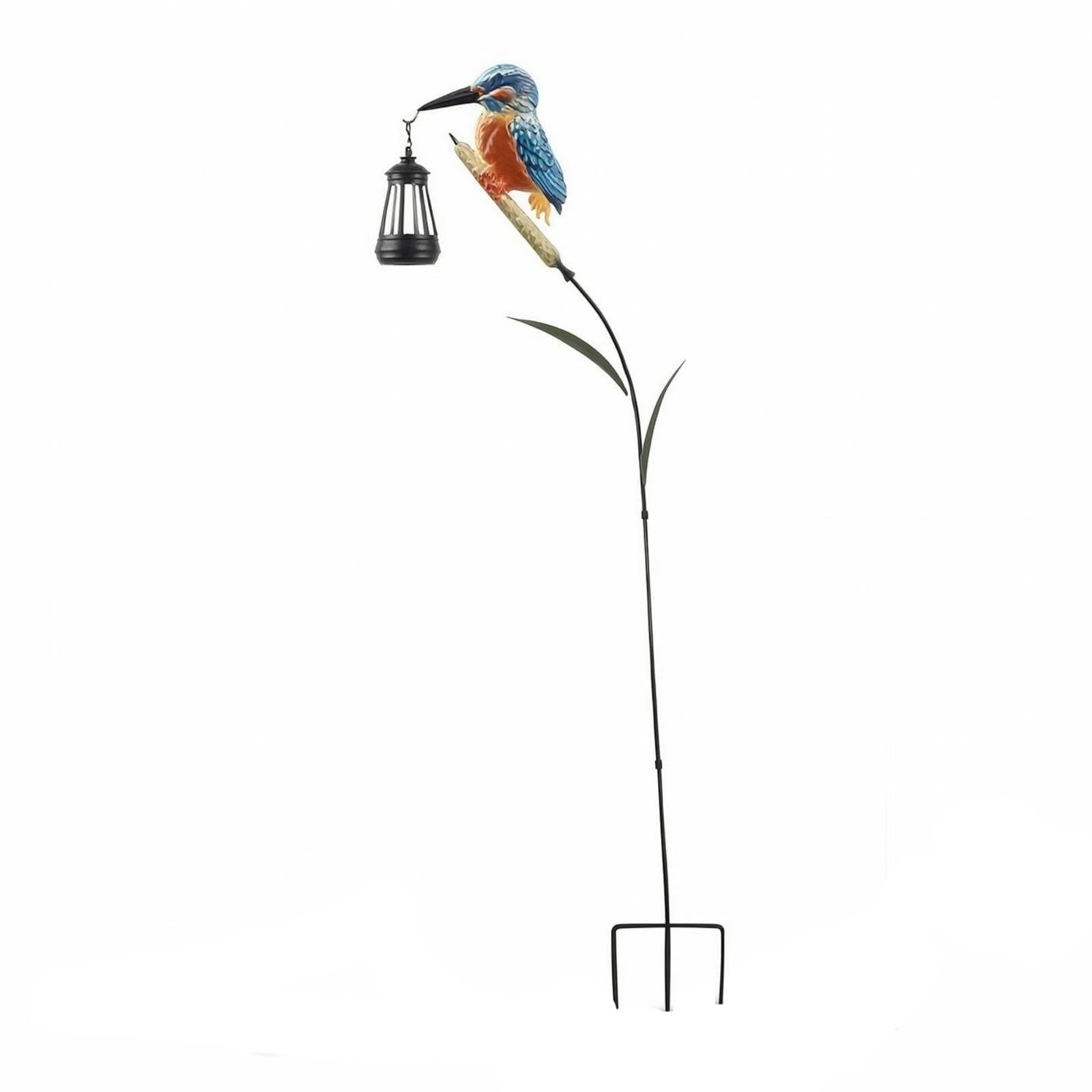 Kingfisher Garden Stake Light Outdoor Solar Bird Outdoor Lighting Stake Decorative Bird Ornament with Lantern for Gardeners, Homeowners, Lawn-picture-26