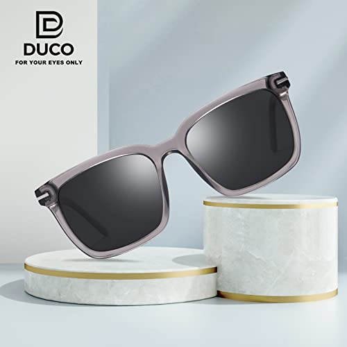 DUCO Classic Square Polarized Sunglasses for Men Women Vintage Handmade Acetate Sun Glasses DC82882