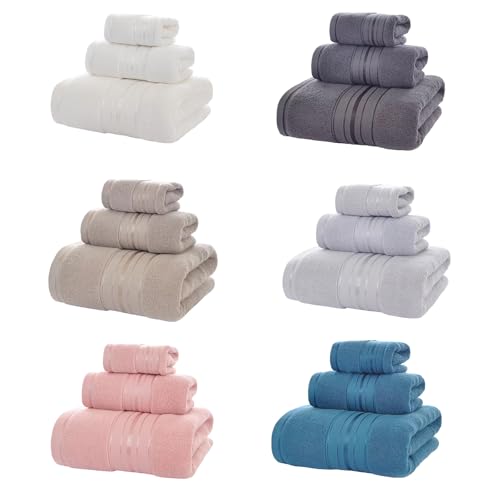 Juego de toallas de baño y mano absorbentes con tejido de secado rápido para el hogar 5