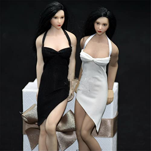 Robe en soie glacée 1/12 vêtement blanc figurine action 15cm AMITD