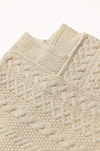 Image of Aran Crafts Kid's Irish Cable Knitted Soft Cape Poncho (100% Merino Wool)