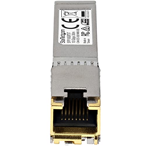 Image of StarTech Cisco GLC-T Compatible SFP Module, 1000BASE-T, TAA (GLCTSTTAA) | 1GE Gigabit Ethernet SFP, SFP to RJ45 Cat6 /Cat5e, RJ-45 100m, Cisco Firepower, ASR920, IE2000