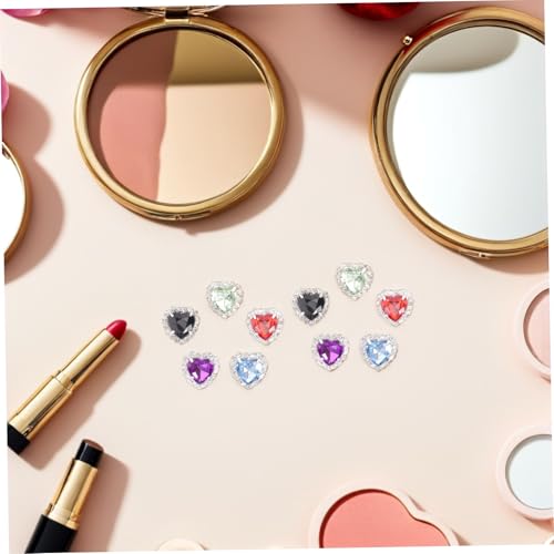Gemas de Imitación de Corazón con Base Metálica para Customizar Ropa 6