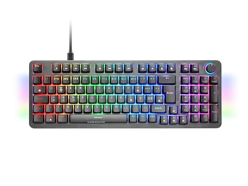 Mars Gaming MKPRO, Teclado Mecánico Gaming Completo, RGB Chroma, Switches Hot-Swap Mecánicos, Antighosting, Rueda de Control, Software Avanzado, Multiplataforma, Switch Silent, Portugués, Negro