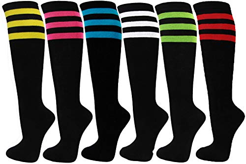 Image of SocksKnee Women Multi-Pack Colorful Variety Design Assorted Activewear Knee-High Stocking Socks, 9-11