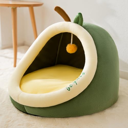 ペットベッド ドーム型 ペットハウス 犬猫用 室内用 オールシーズン ふわふわ 屋根付き 犬小屋 猫 ベッド おしゃれ 寝床 冷暖房 ペット用品 洗える 小型犬 休憩所 クッション付き 小動物用 柄A L
