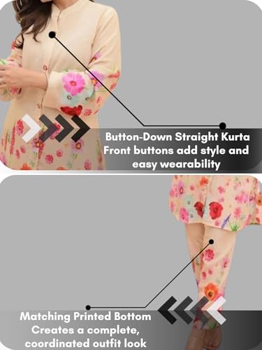 Image of GRECIILOOKS Co Ord Set For Women Stylish Floral Print | Kurta Sets For Womens | Anarkali Suit For Woman | Short Kurti For Womans | Pakistani Suits For Women's Kurta Set's