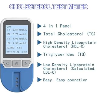 Misuratore multifunzione 5 in 1 per il monitoraggio dei lipidi, kit per il test del colesterolo, misuratore per il test di HDL, trigliceridi e colesterolo con 25 strisce reattive, risultati rapidi