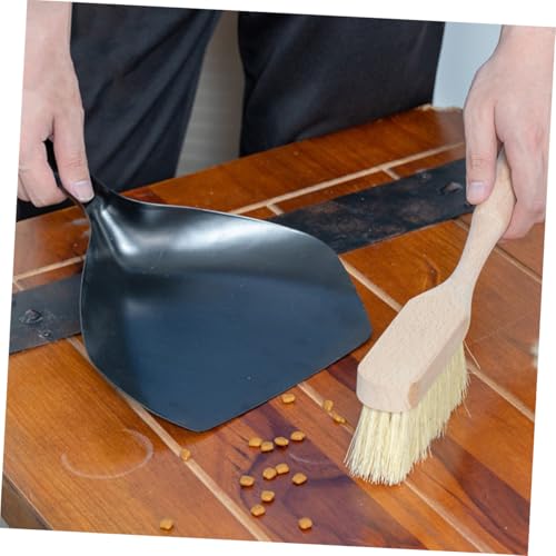 ELAYARD Kompaktes Besen Kehrblech Set aus Holz Handlich und Langlebig Multifunktional für Schreibtisch Haushalt und Büro Platzsparend Effizient Staub und Haare Entfernen – Bild 4