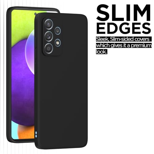 Image of Outlouders Back Cover for Samsung Galaxy A52 / A52s 5G | Camera Protection | Durable Soft Matte Silicone Bumper Case (Black)