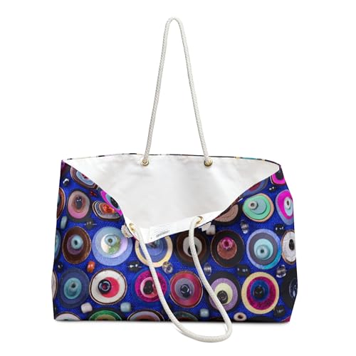 Weekender Bag Vibrant Circular Mosaic Patterns in Bold Colors and Abstract Design3