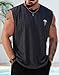 VOGSTART Mens Beach Tank Top Hawaiian Cut Off Shirts Graphic Tshirt Palm Tree Comfy Cotton Fashion Chic Tee Gray XL