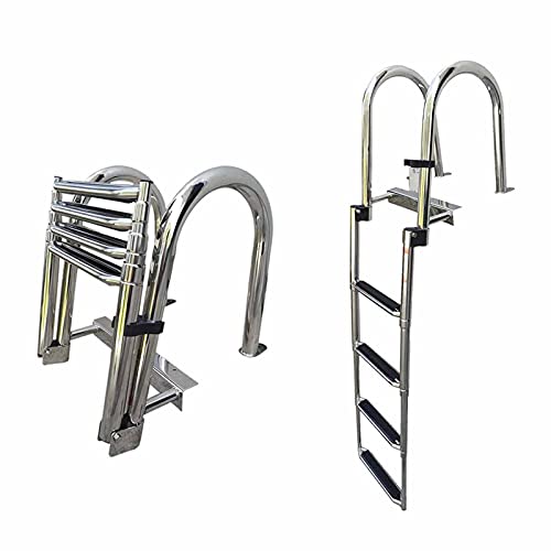 Escalera telescópica de 4 peldaños para piscina con barandal miniatura 1