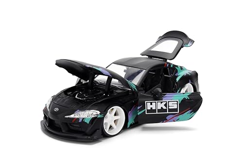 Jada Toyota GR Supra HKS 1:24 Modelo Diecast Negro/Verde miniatura 5