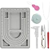 Bead Boards for Jewelry Making with 6 Pcs Beading Tools,9.412.8 Inch Bead Design Board 6 Recessed Compartments, 3 U-Shaped Channels Jewelry Making Tray for Necklace Beading Designer Makings DIY