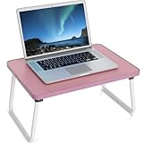 Lap Desks Laptop Tray for Bed or Couch,Portable Breakfast Serving Tray with Folding Legs,Foldable & Lightweight Mini Table, Laptop Stand for Working, Reading and Writing,Pink