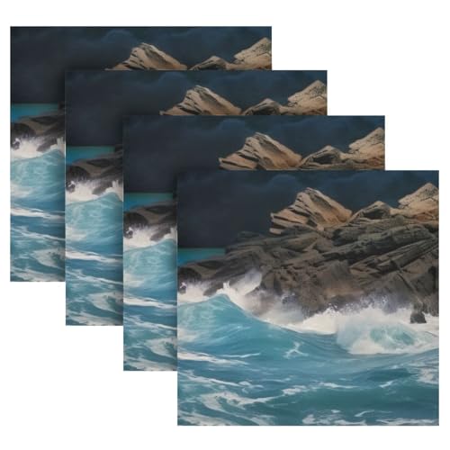 Servilletas de Tela Cuadradas Night Lighthouse x6 miniatura 5