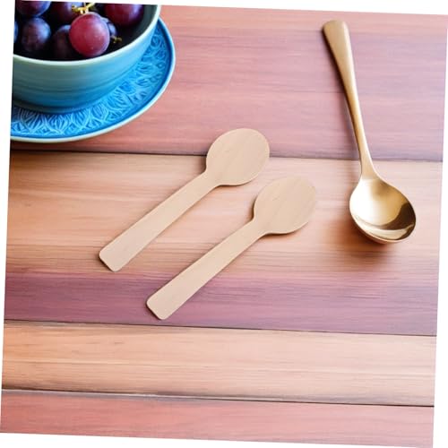 Cucharas de madera de abedul HANABASS (100 uds.) mini para postres y condimentos 6