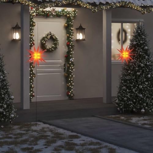 Lumières de Noël extérieures IP44 étoiles LED pliables à minuterie automatique
