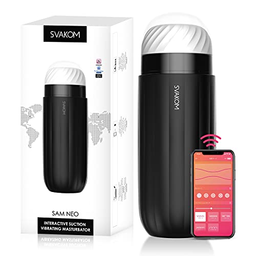 SVAKOM SAM NEO Elektrischer Masturbator Cup mit App Steuerung, 5 Vibration 5 Saugmodi Sex Spielzeug für die Männer Sex Toys Masturbieren für Männer Penis Taschenmuschi Masturbatoren mit 3D Vagina