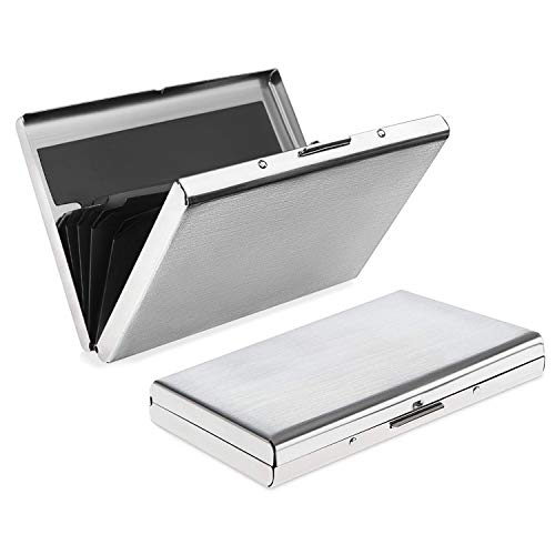 HOMPO Tarjetero para Tarjetas de Crédita/Visita/Monedero, Delgado Portatarjetas Metálico con RFID Bloqueo y 5 Ranuras de PVC, para Hombre y Mujer