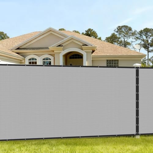 Buzzbazaar 7' x 25' Gray Heavy Duty Privacy Fence Screen Ultra - Commercial Grade Shade Cover with Brass Grommets, Outdoor Wind Block & Yard Barrier, Customizable Size