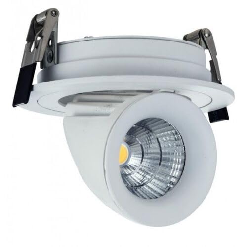 Ukew White 10W Adjustable Led Downlight - Cool Dimmable Light With 90 Degree Tilt And 900Lm - Aluminium Ceiling Lighting For Lounge Area Living Room Bedroom