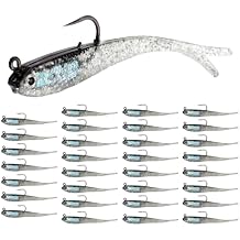32 Pcs 7cm Soft Fishing Lures with Lead Block Inside and Sharp Hook, Lifelike Forked Tail Minnow, Soft Bait with Hook for Saltwater Freshwater, Fishing Gifts for Men